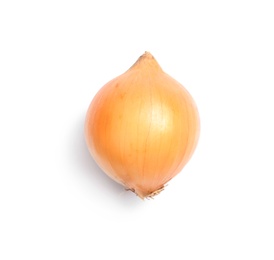 Fresh ripe onion bulb on white background