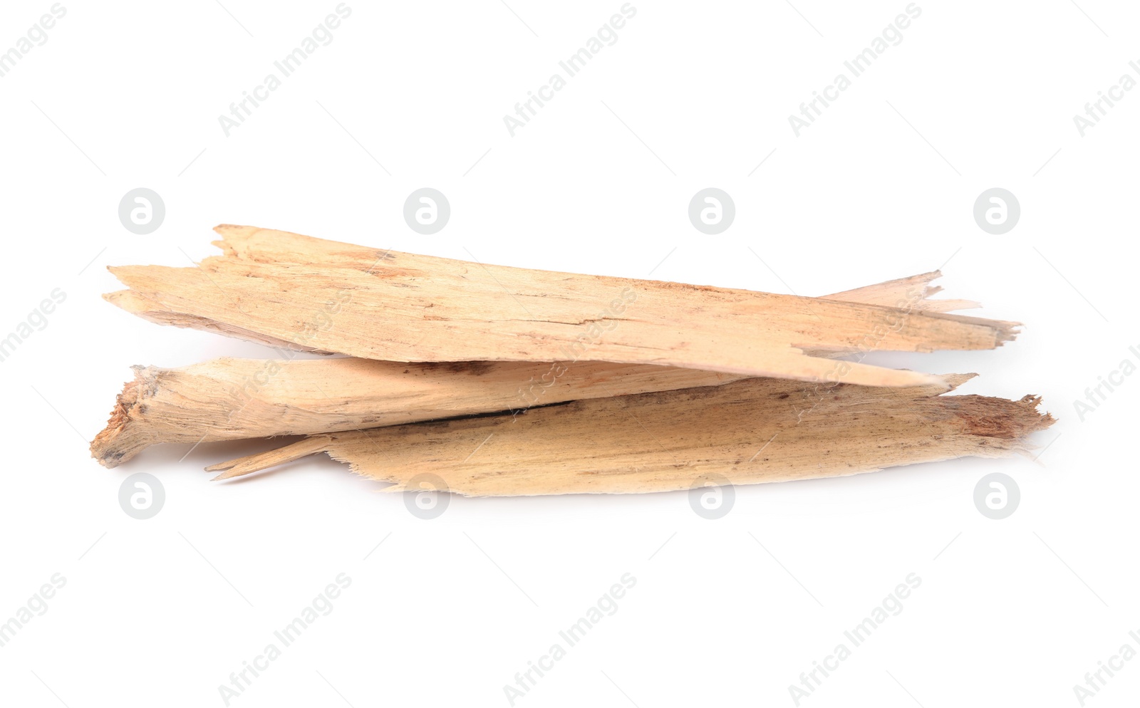 Photo of Pieces of tree bark isolated on white