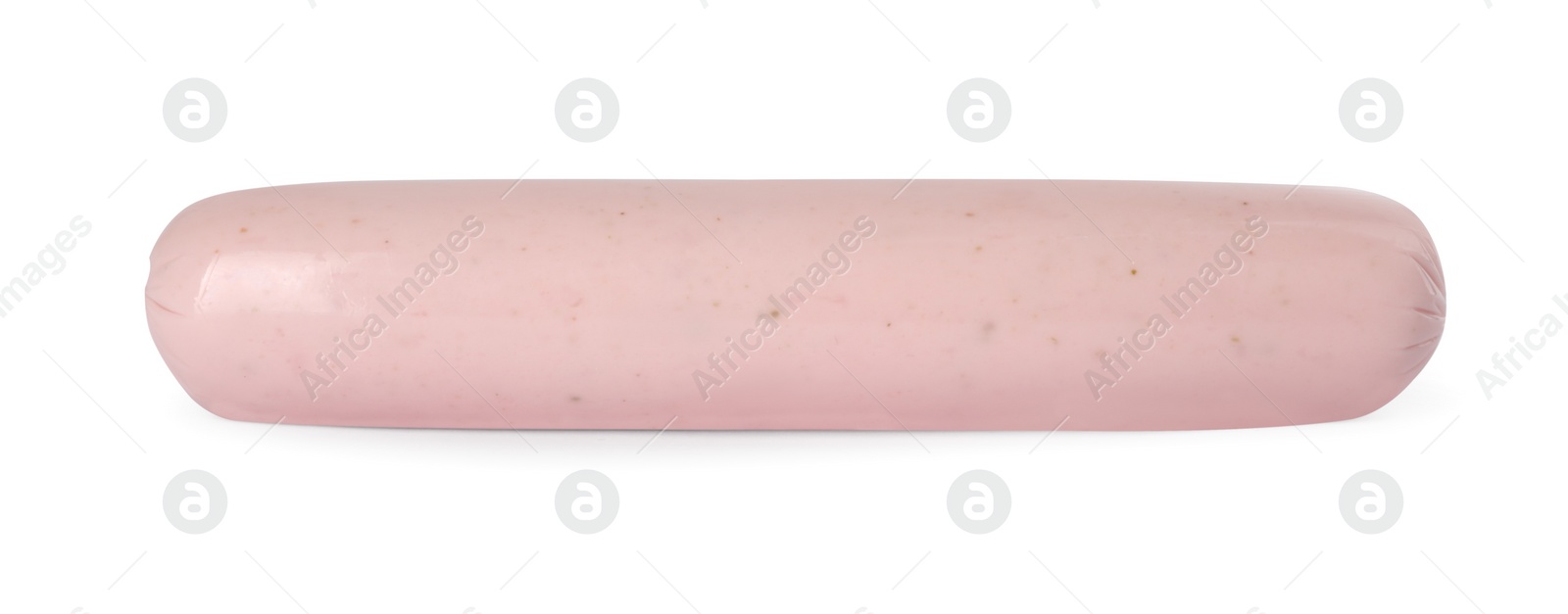 Photo of Vegan sausage with soy cream isolated on white