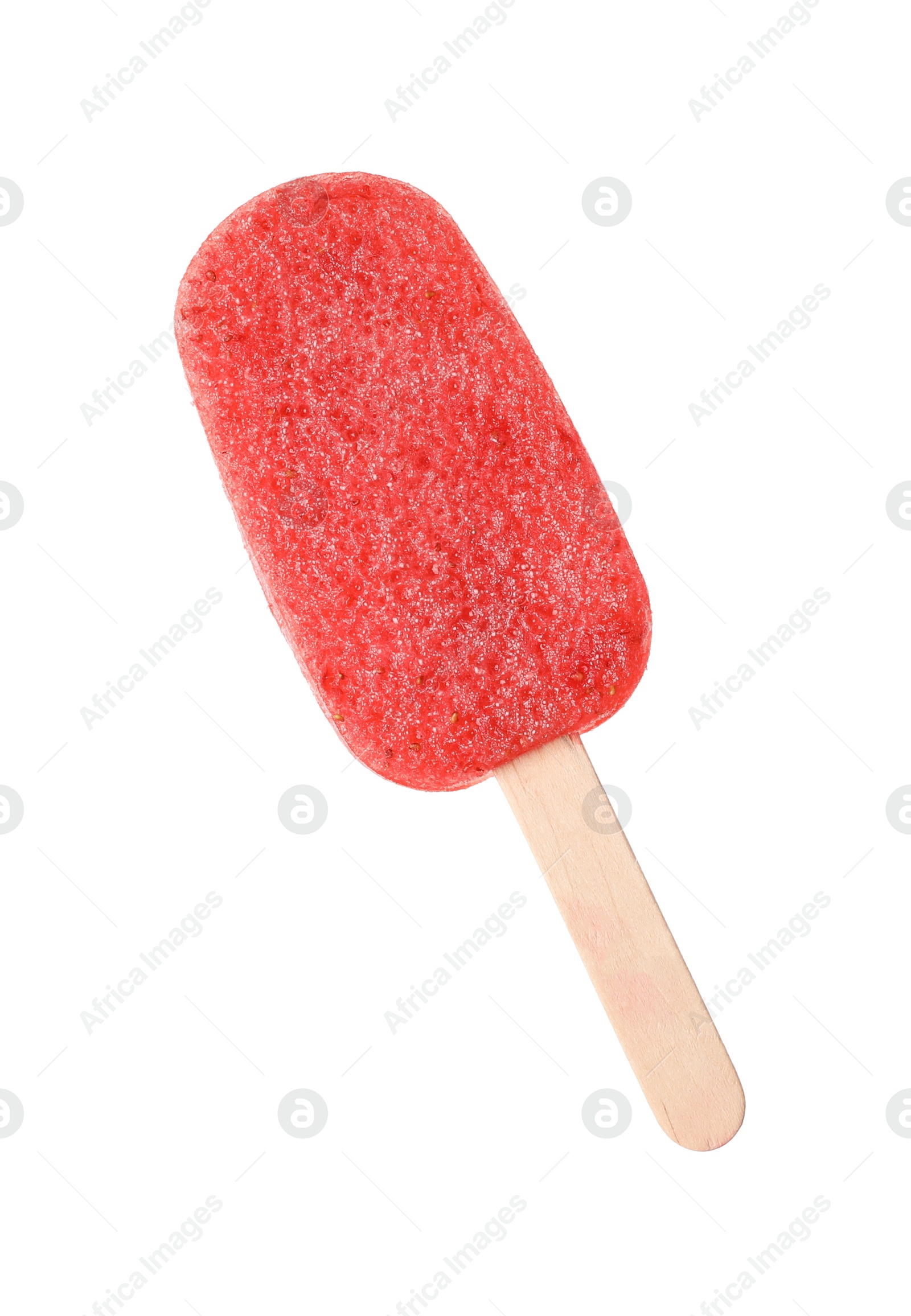 Photo of Delicious ice pop isolated on white. Fruit popsicle