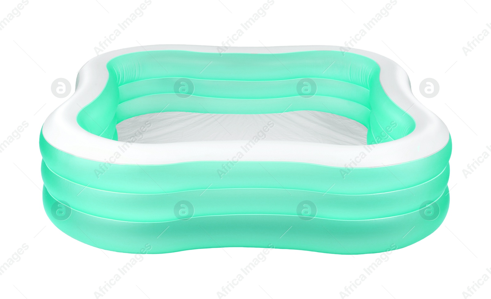 Image of Colorful inflatable rubber pool on white background