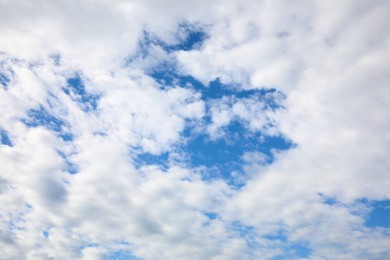 Photo of Picturesque view of beautiful blue sky with fluffy clouds