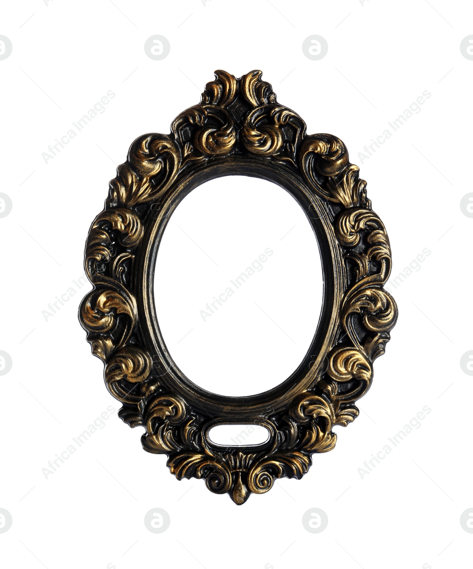 Photo of Beautiful vintage round frame isolated on white