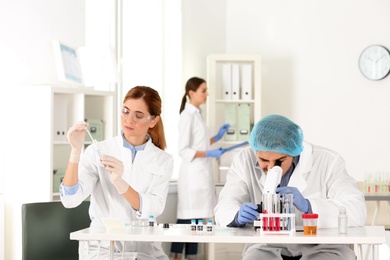 Scientists working in laboratory. Research and analysis