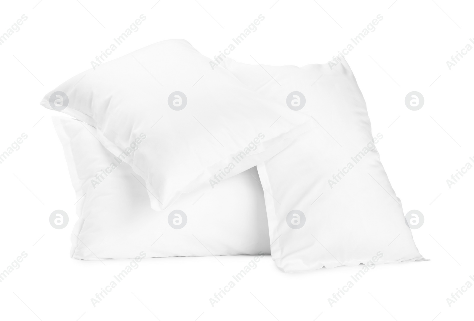 Photo of Many new soft pillows isolated on white