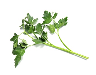 Photo of Fresh green organic parsley on white background