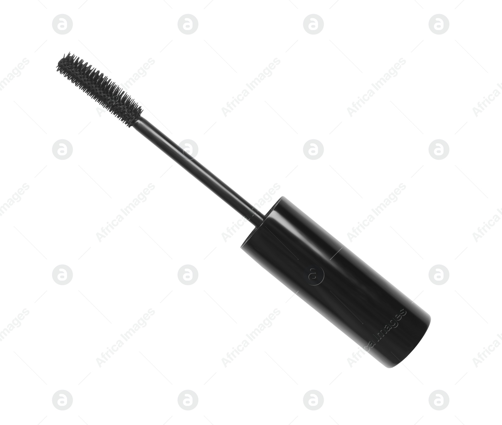 Photo of One mascara applicator isolated on white, top view. Makeup product