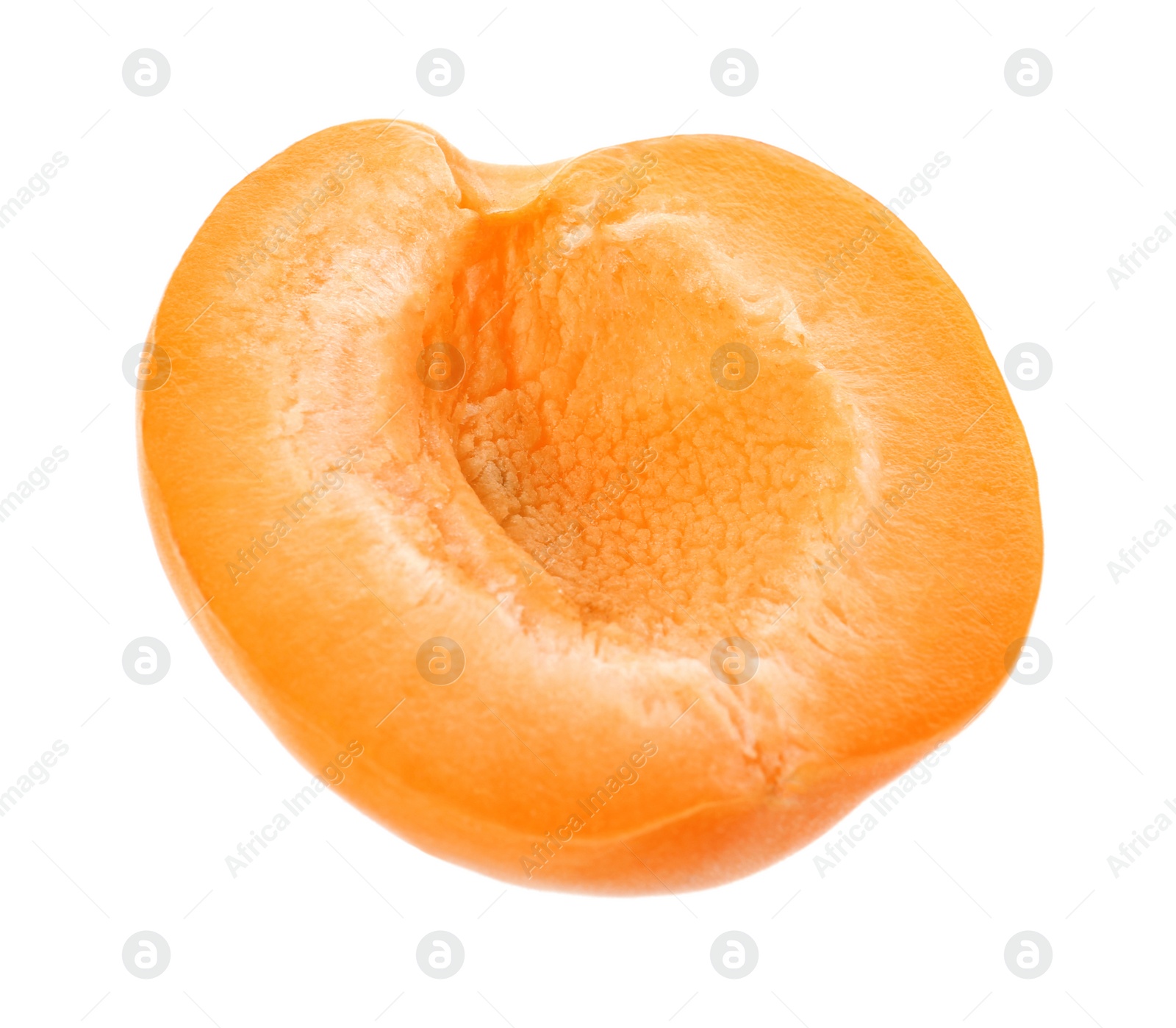 Photo of Half of delicious ripe apricot isolated on white