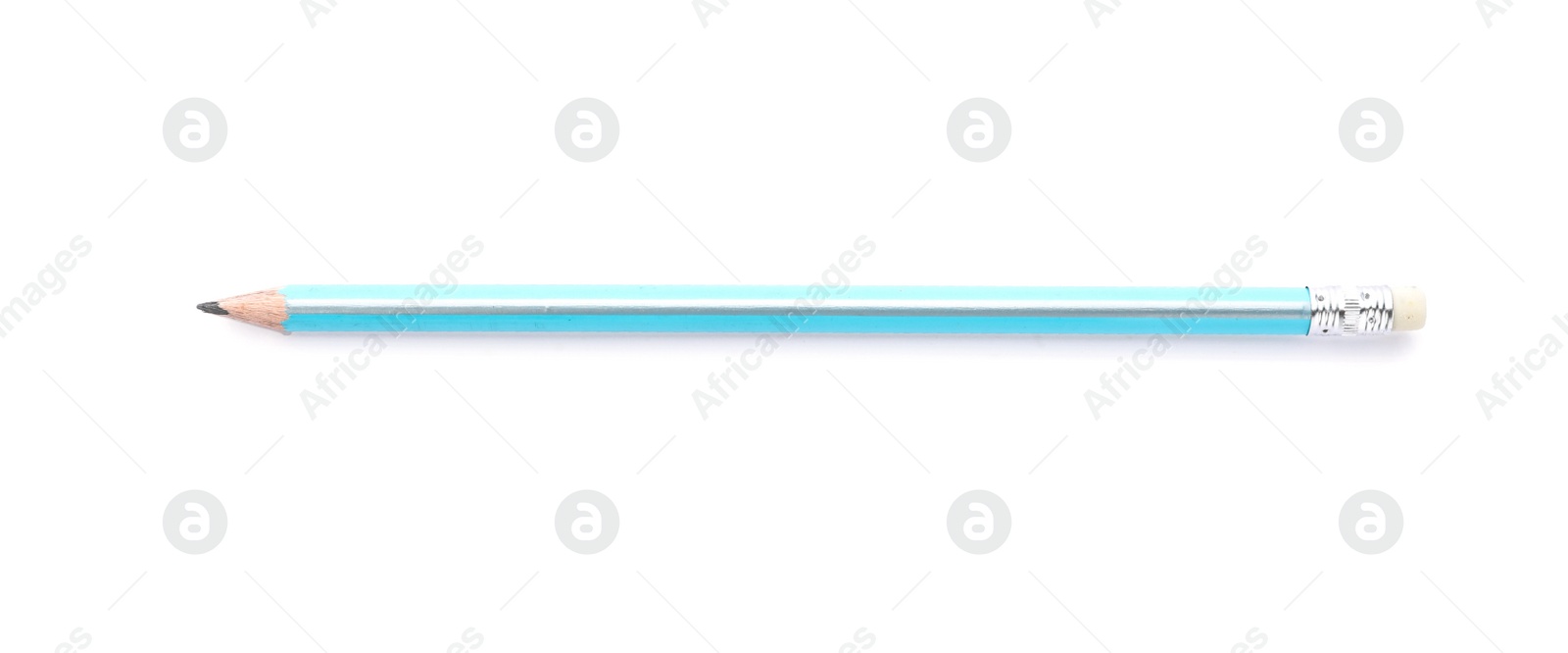 Photo of Pencil on white background. Stationery for school