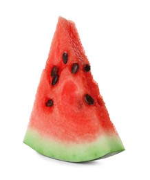 Photo of Slice of delicious ripe watermelon isolated on white