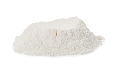 Pile of baking powder isolated on white