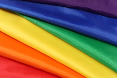 Rainbow LGBT flag as background, closeup view