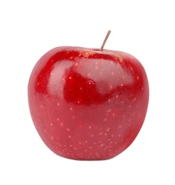 Photo of Ripe juicy red apple on white background