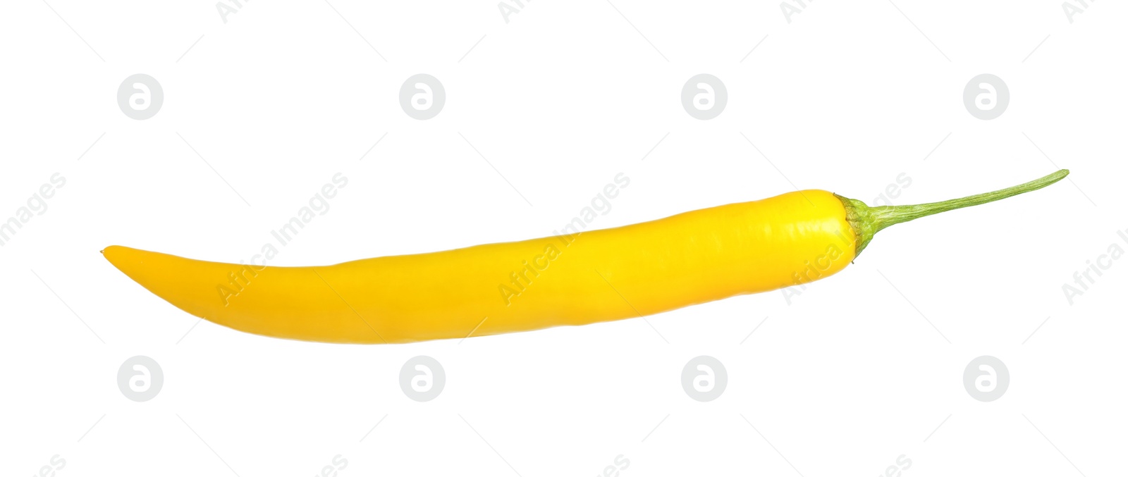 Photo of Ripe yellow hot chili pepper isolated on white