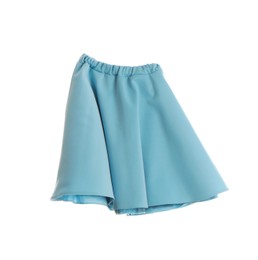 Photo of Light blue skirt isolated on white. Stylish clothes