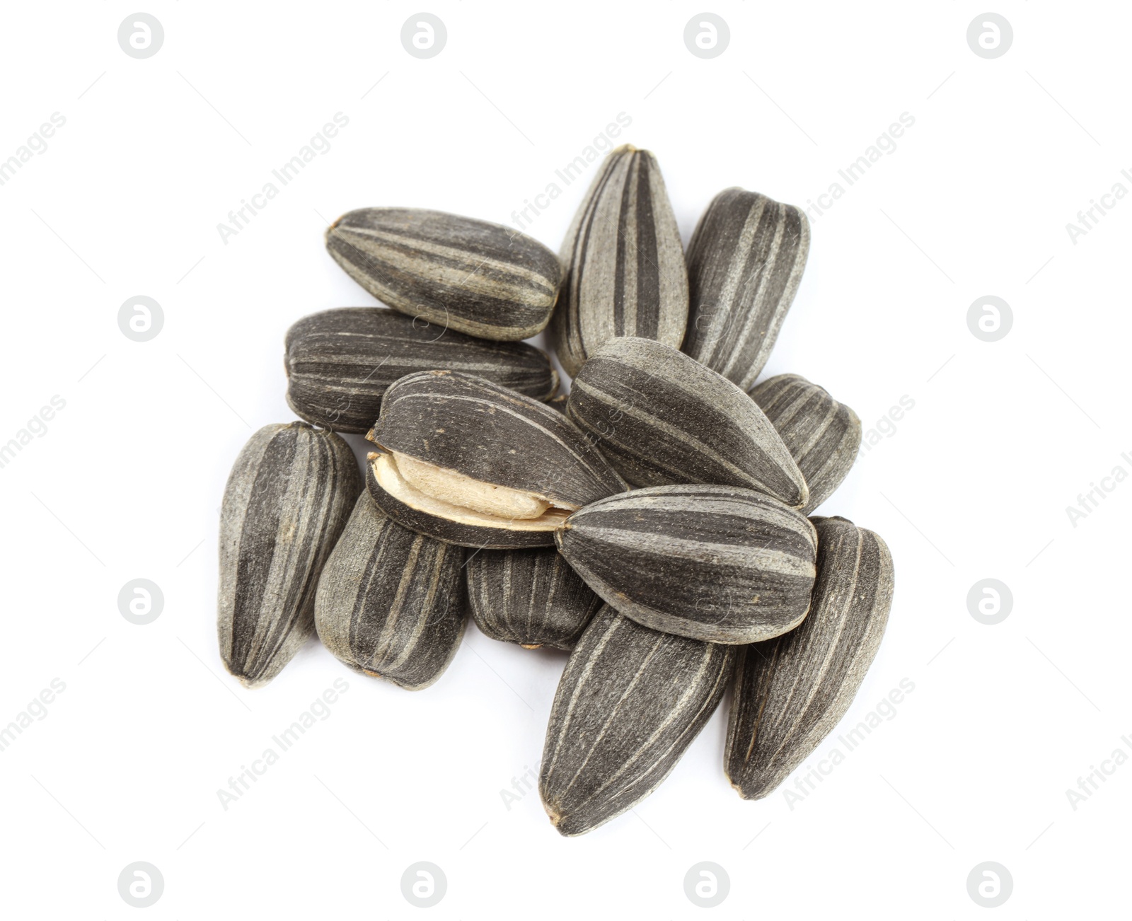 Photo of Raw organic sunflower seeds isolated on white