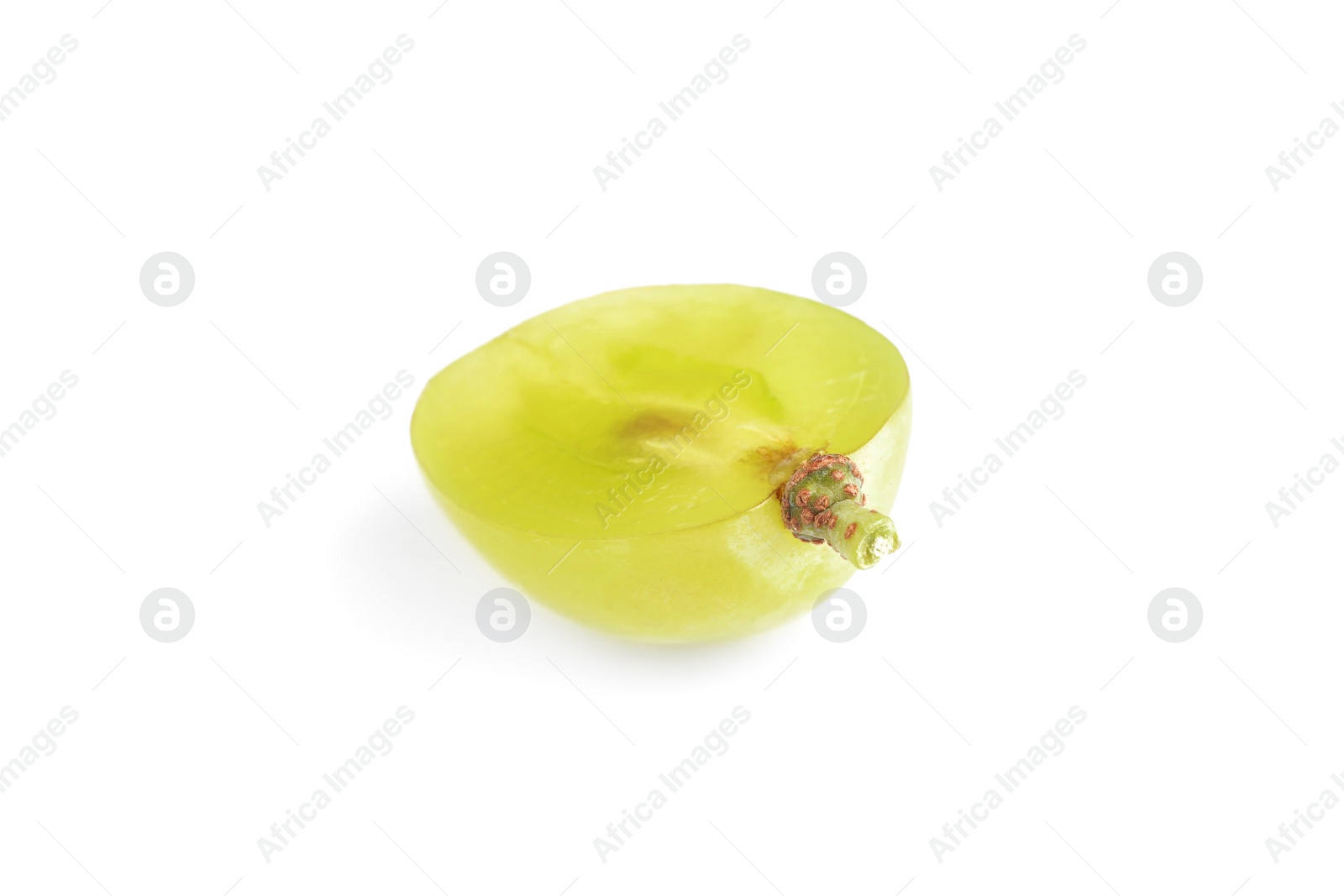 Photo of Half of delicious ripe green grape isolated on white