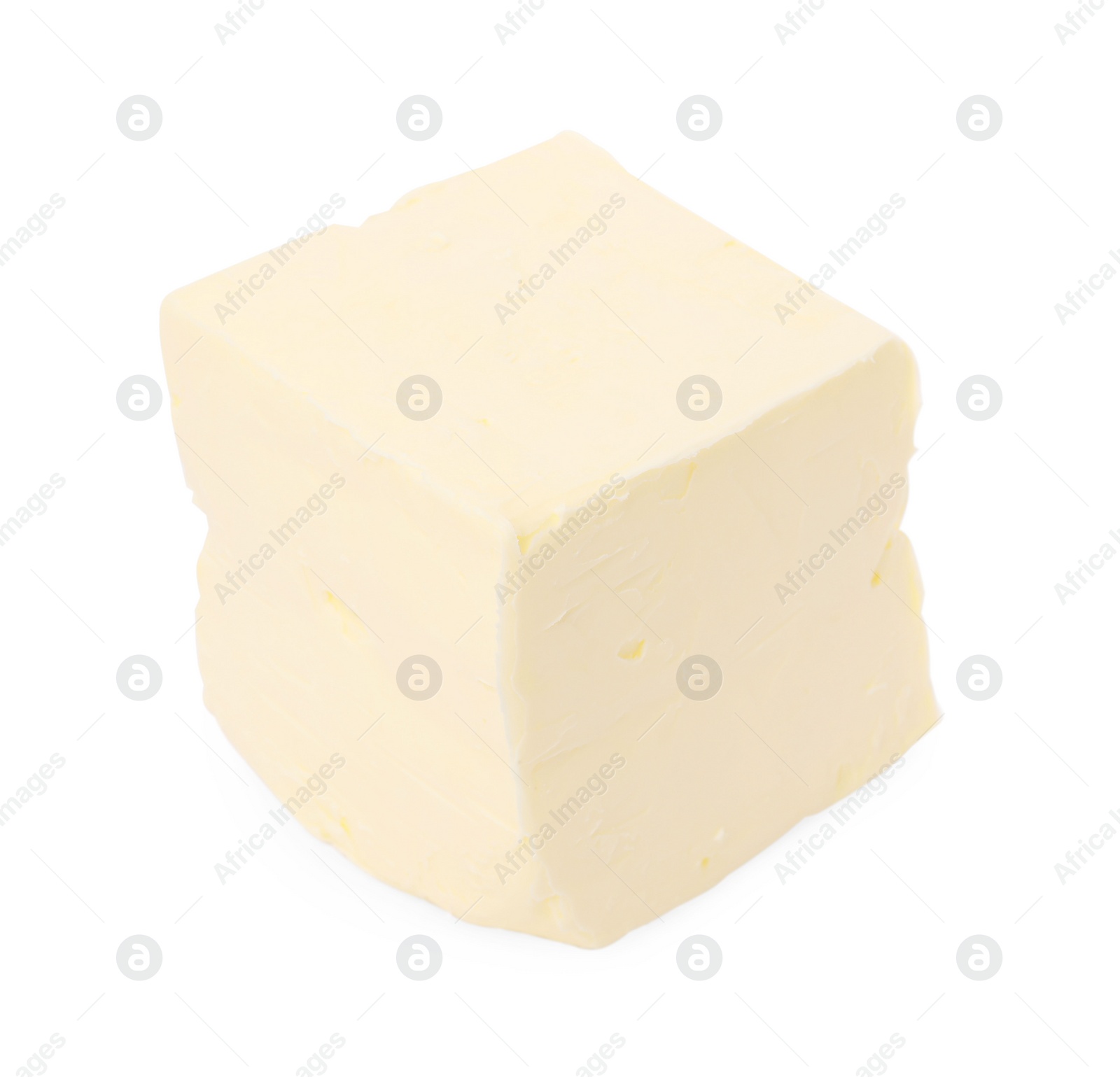 Photo of Block of tasty butter isolated on white