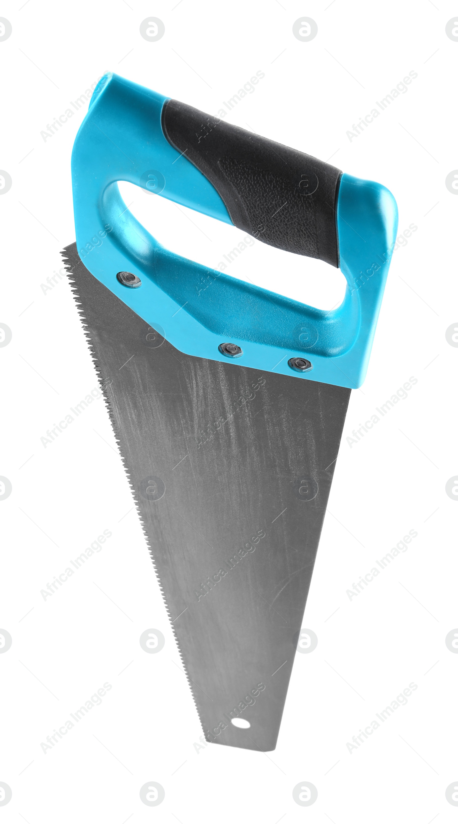 Photo of One saw with color hand isolated on white