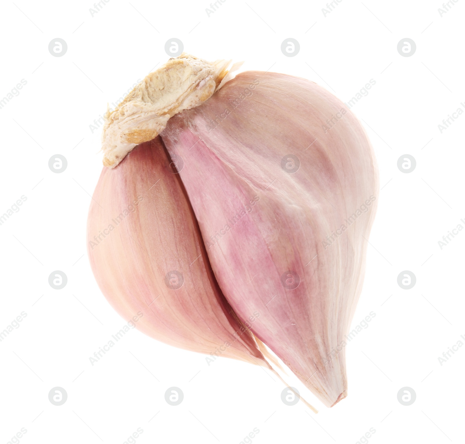 Photo of Cloves of fresh garlic isolated on white