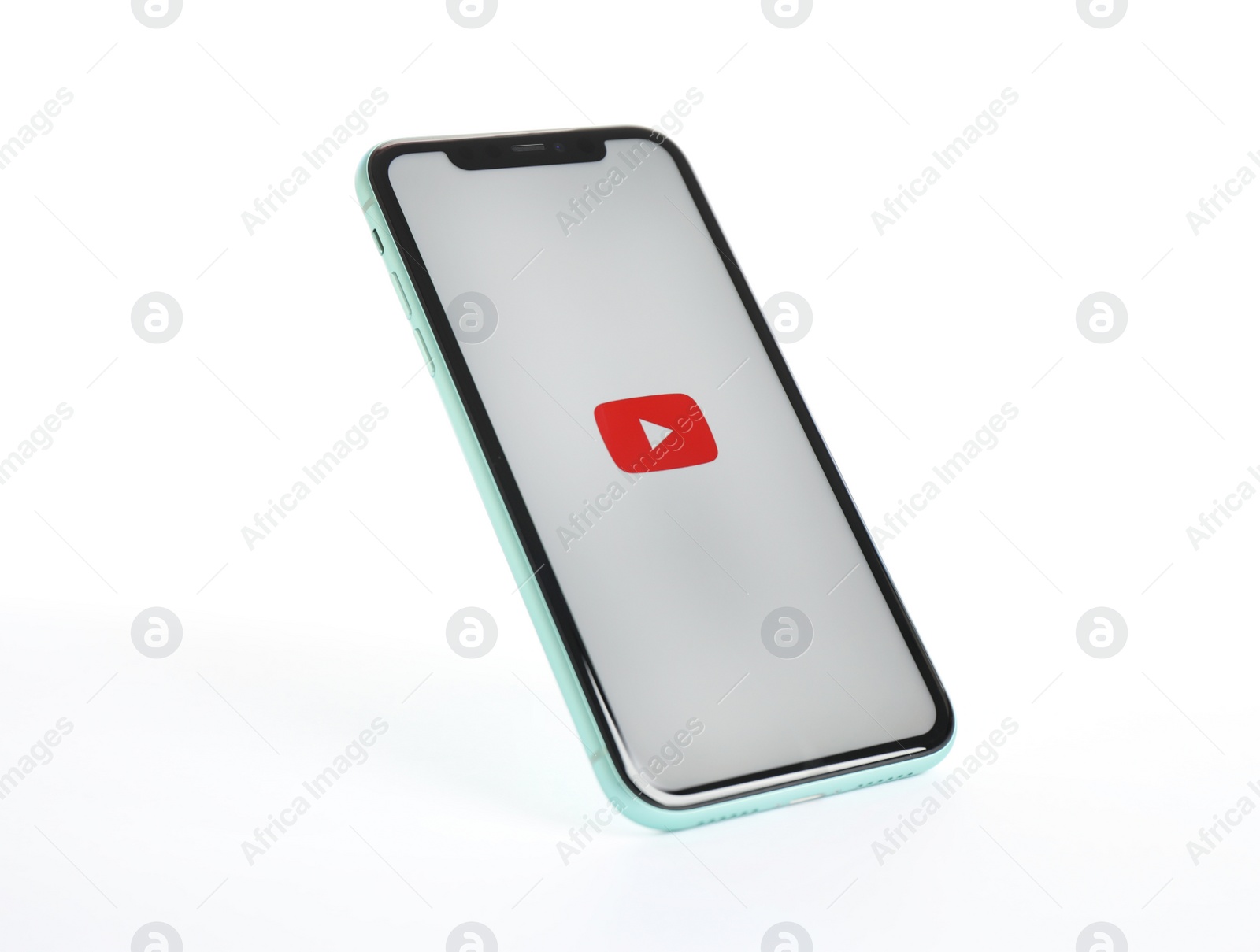 Photo of MYKOLAIV, UKRAINE - JULY 9, 2020: iPhone 11 with Youtube app on screen against white background