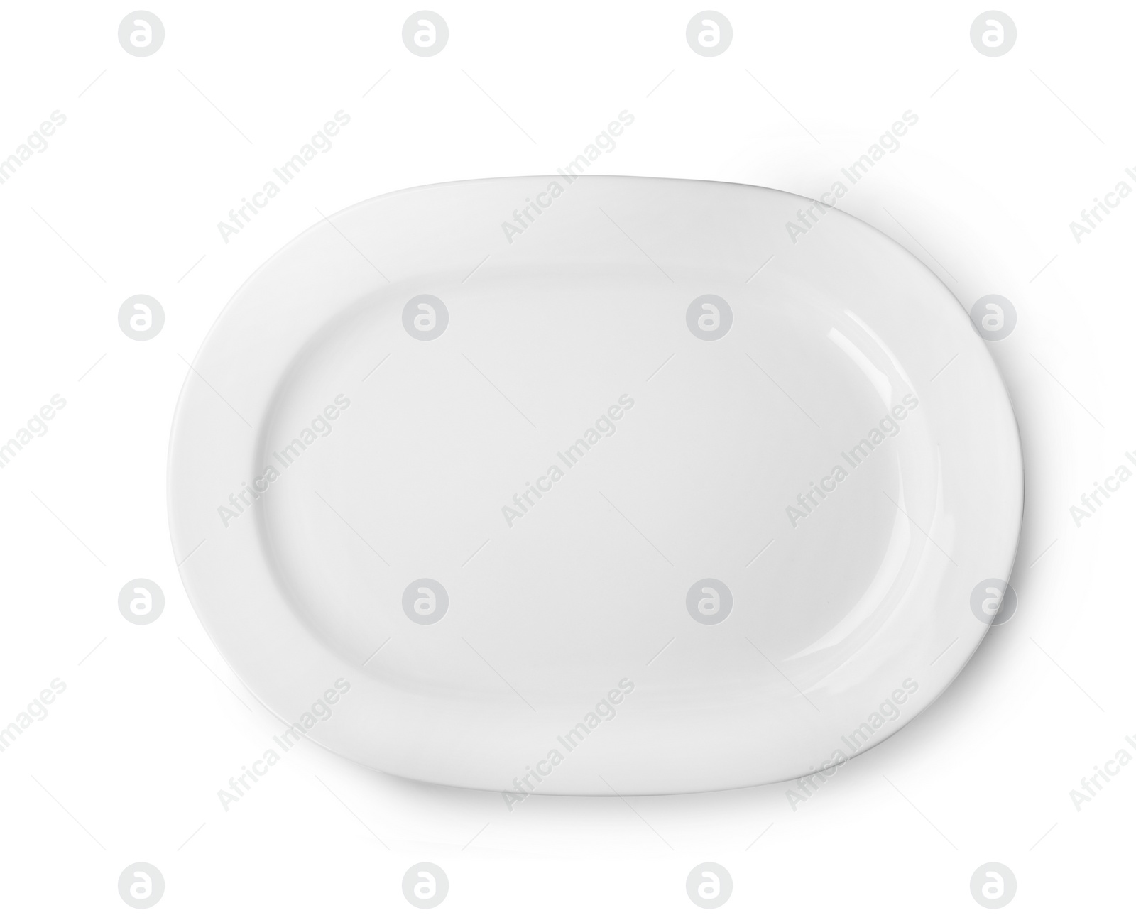 Photo of Ceramic plate with space for text on white background, top view. Washing dishes