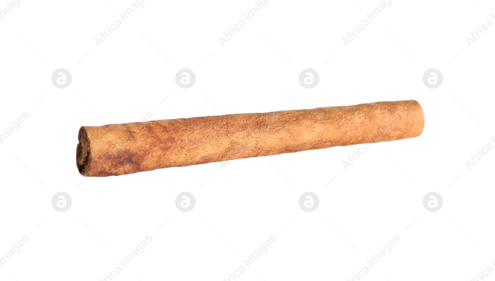 Photo of One aromatic cinnamon stick isolated on white