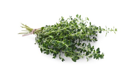 Bunch of aromatic thyme isolated on white. Fresh herb