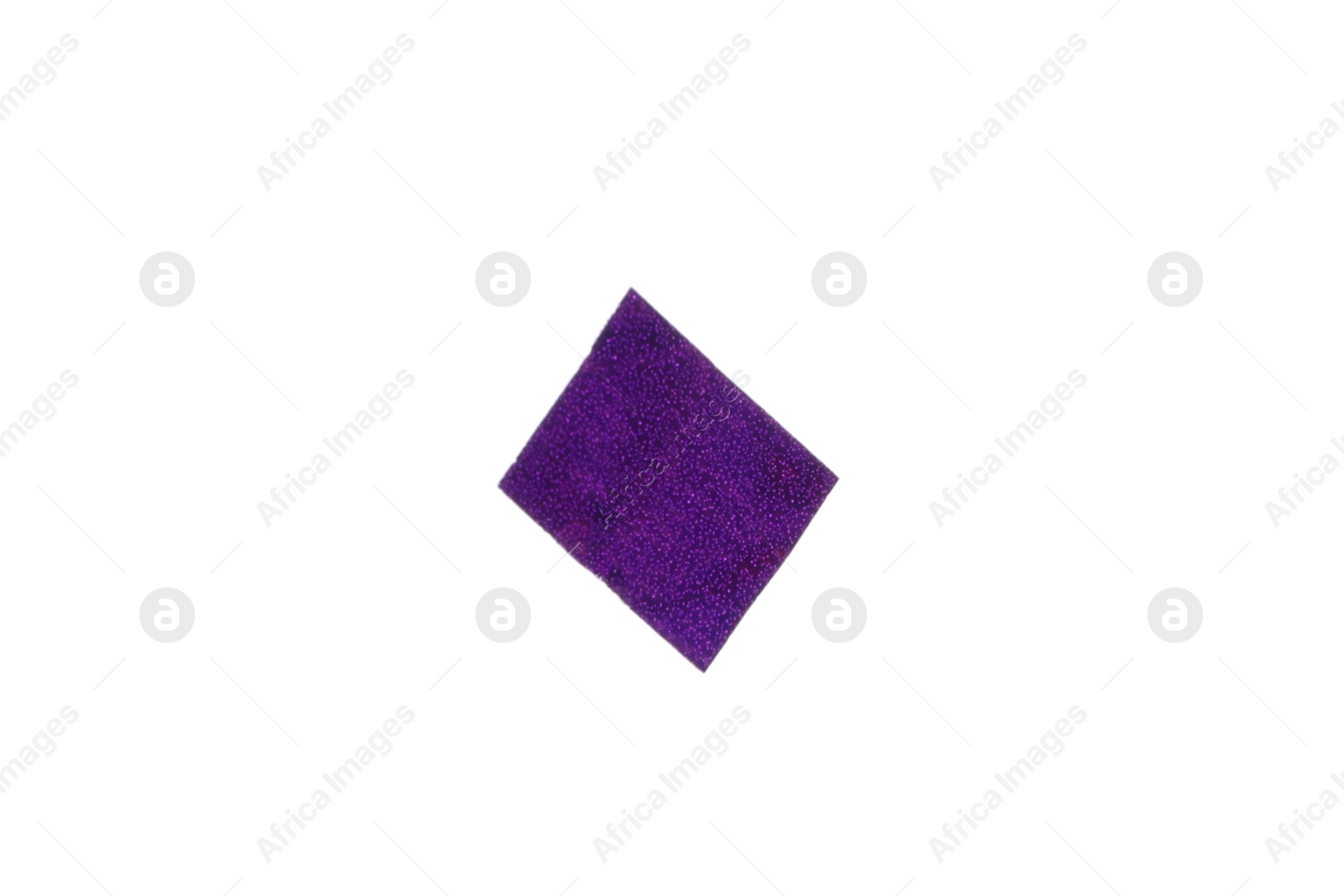 Photo of Piece of purple confetti isolated on white