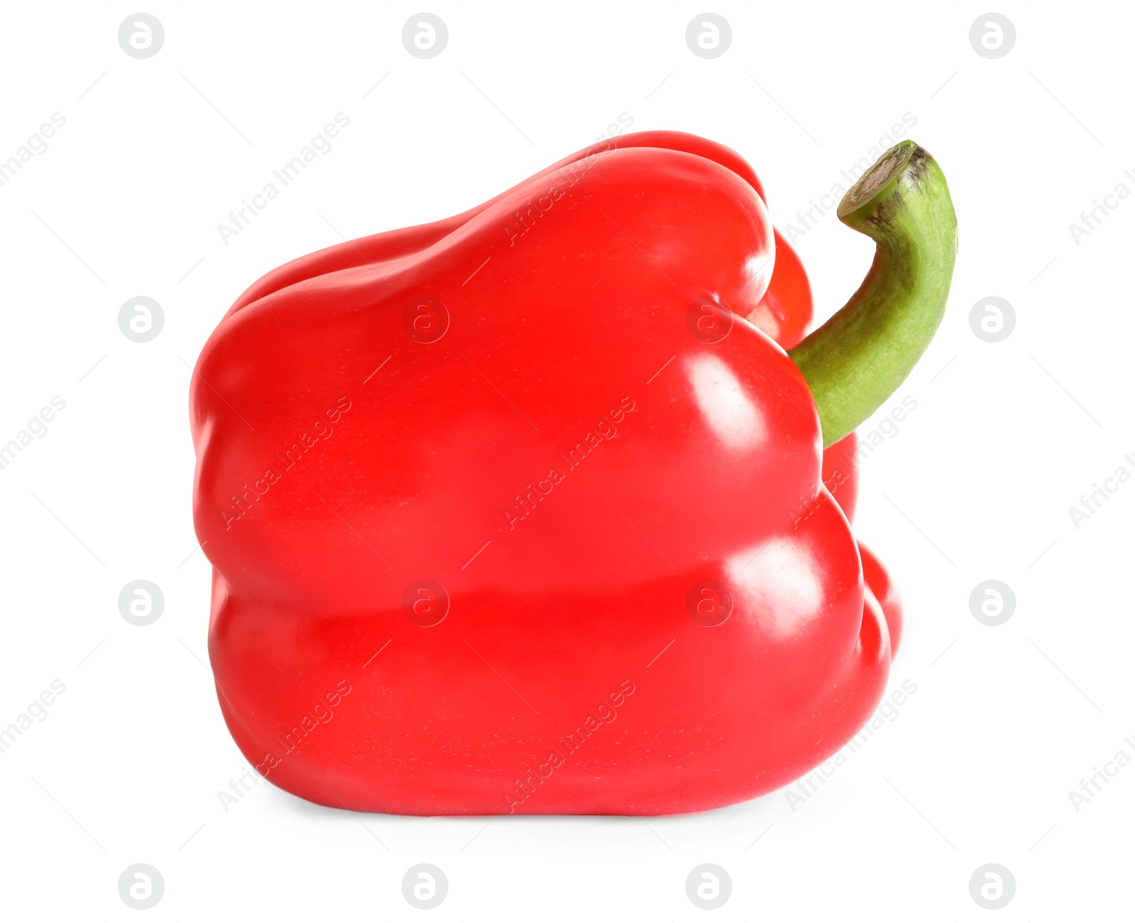 Photo of Tasty ripe red bell pepper on white background