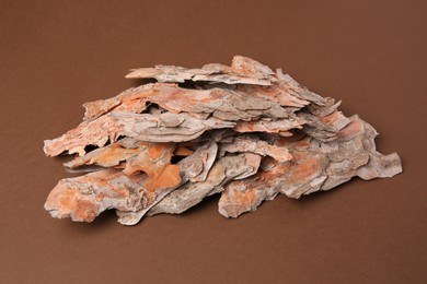 Photo of Piecestree bark on brown background