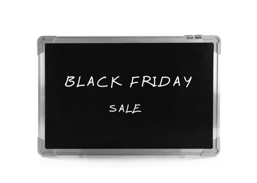 Small blackboard with text BLACK FRIDAY SALE isolated on white