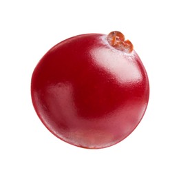 Photo of One fresh ripe cranberry isolated on white