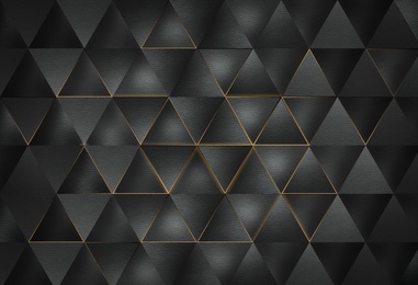 Gold and black geometric ornament as background. Luxury pattern