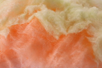 Photo of Color cotton candy as background, closeup view