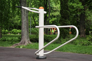 Photo of Empty outdoor gym with push up bars