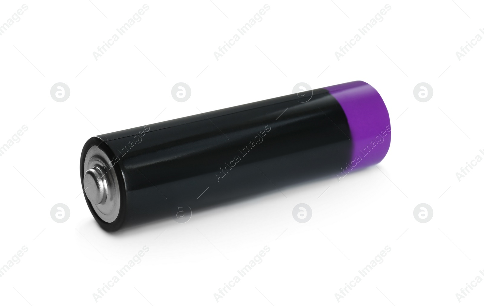 Image of One new AA battery isolated on white