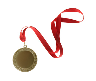 Gold medal isolated on white. Space for design