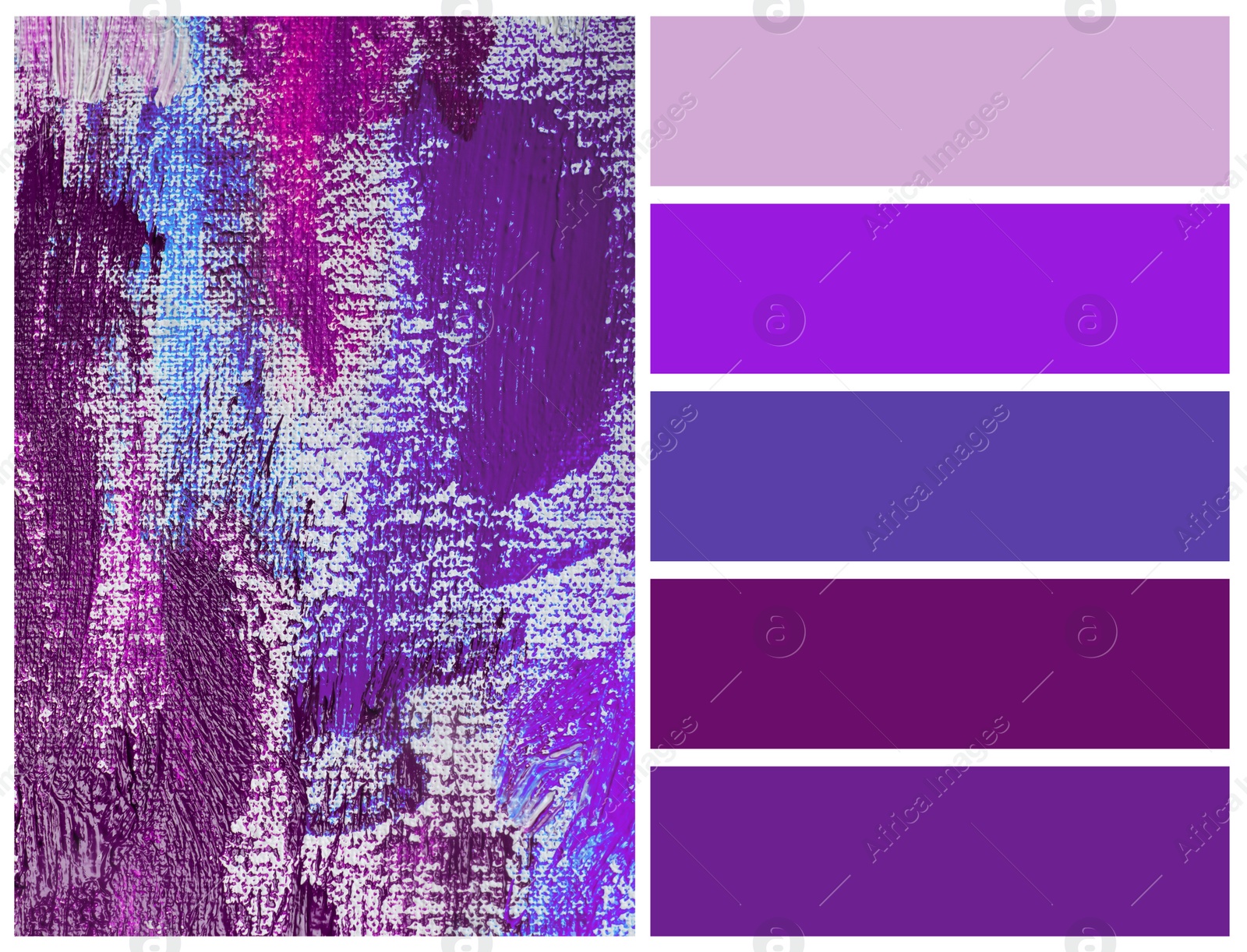 Image of Color palette appropriate to photo of colorful acrylic paints as background