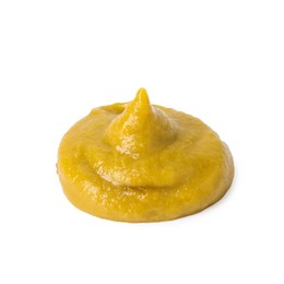 Photo of Fresh tasty mustard sauce isolated on white