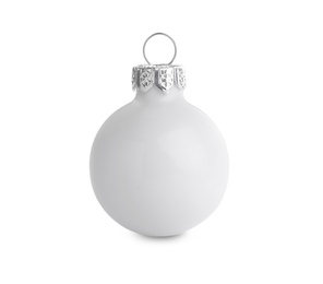 Photo of Beautiful decorative Christmas ball isolated on white