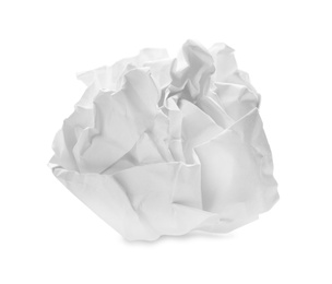 Crumpled sheet of paper on white background