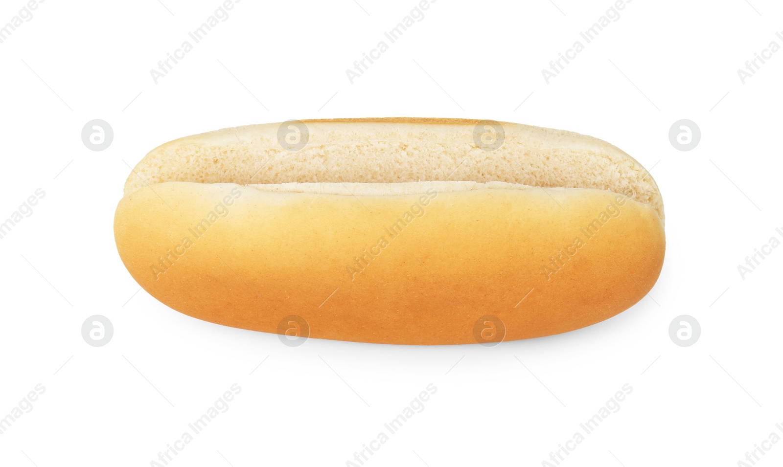 Photo of One fresh hot dog bun isolated on white