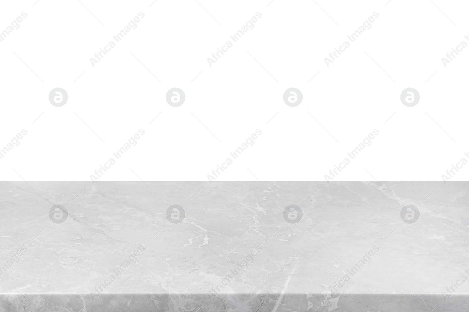 Photo of Empty grey marble surface isolated on white