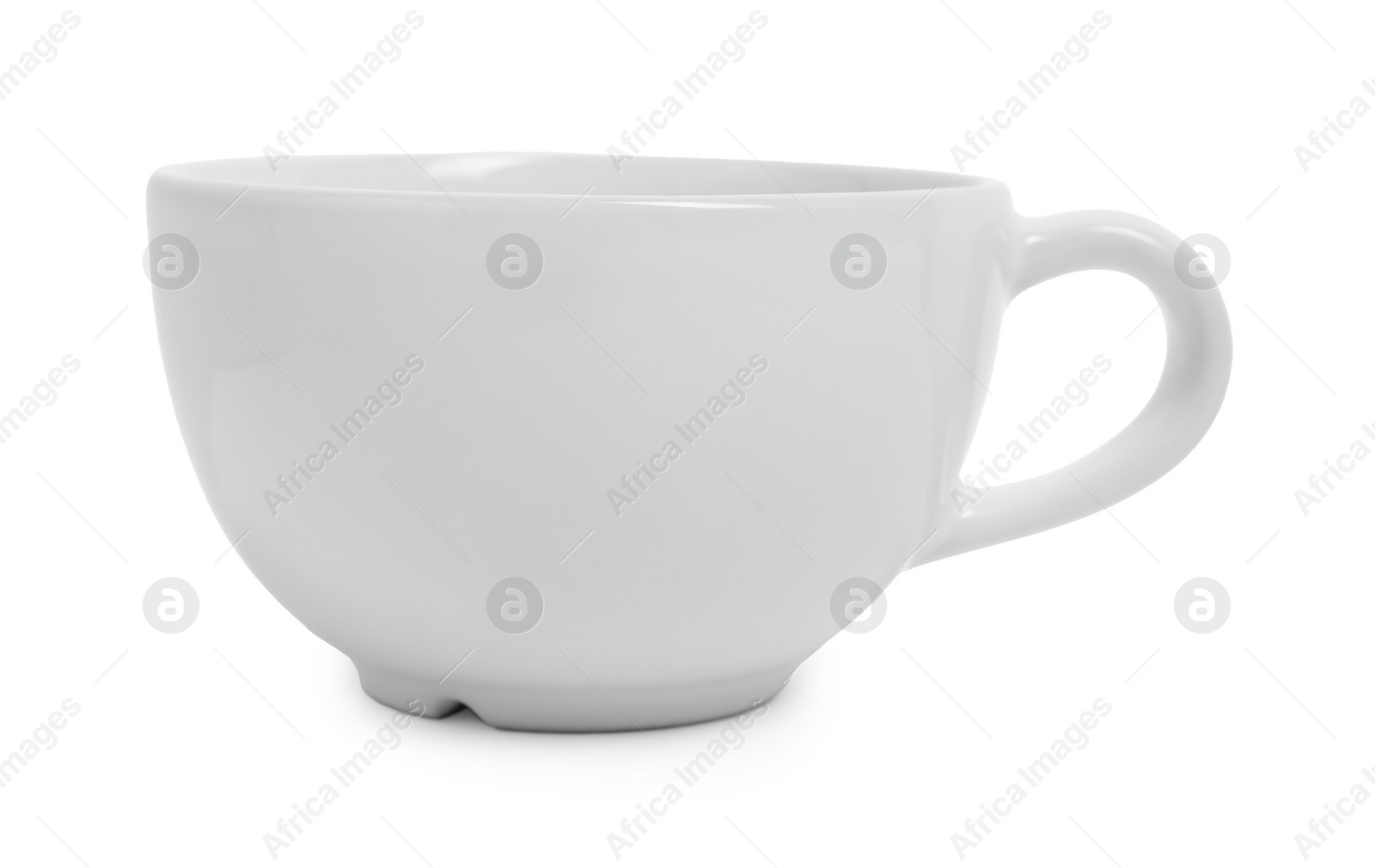 Photo of One new ceramic cup isolated on white