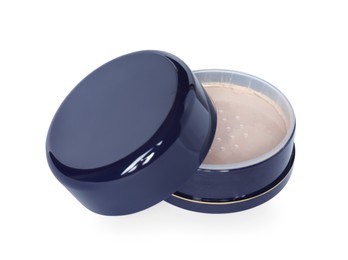 One face powder isolated on white. Makeup product