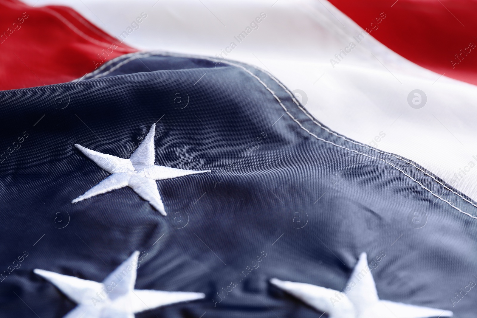 Photo of National flag of America as background, closeup