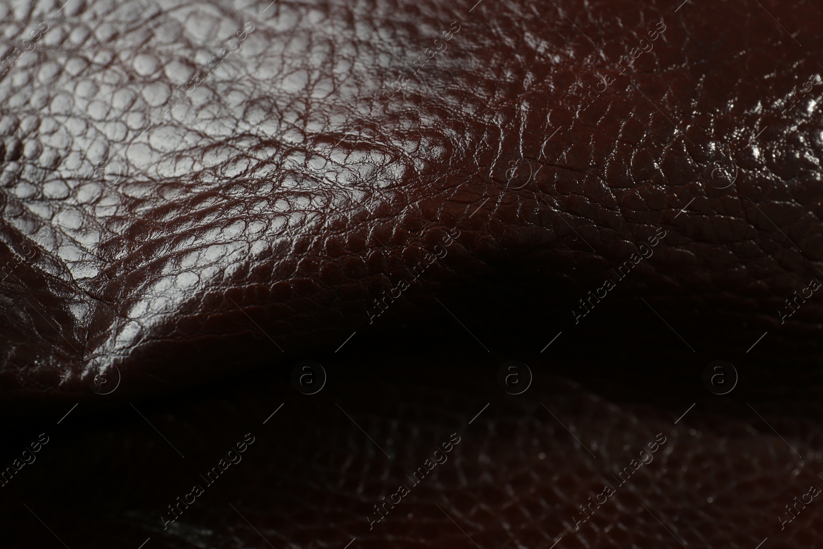 Photo of Brown natural leather as background, above view