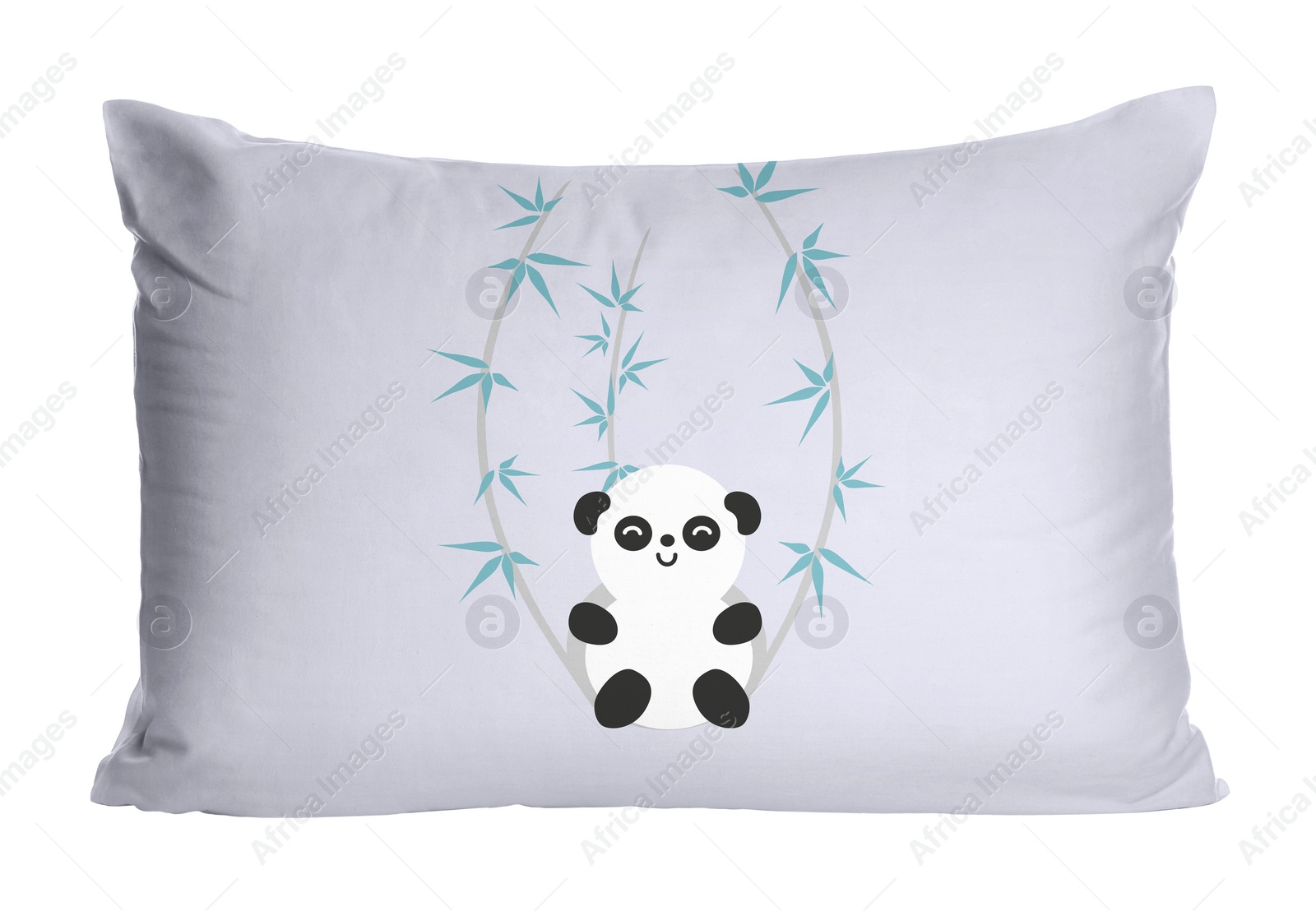 Image of Soft pillow with cute print isolated on white