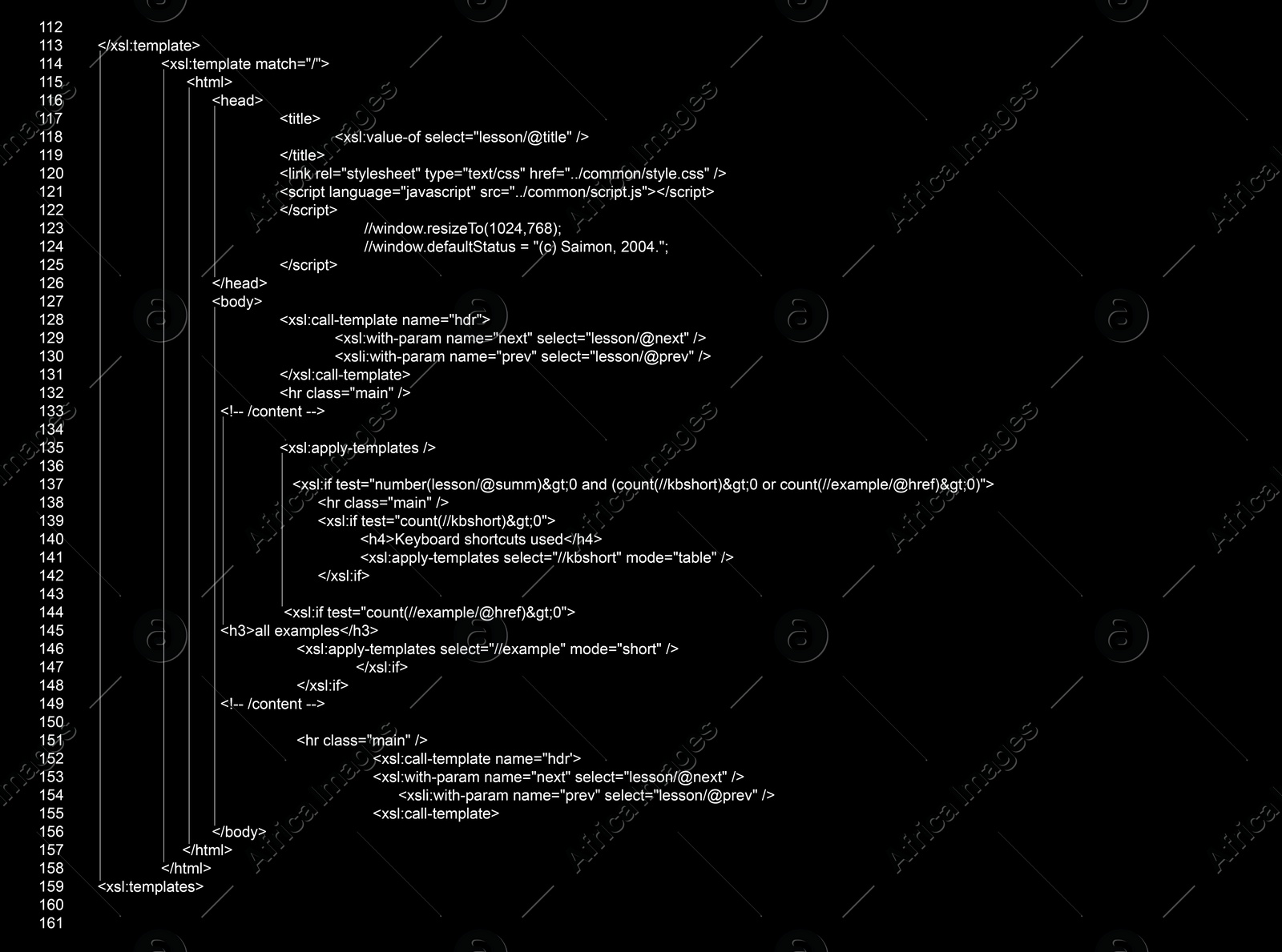 Illustration of Source code written in programming language on black background
